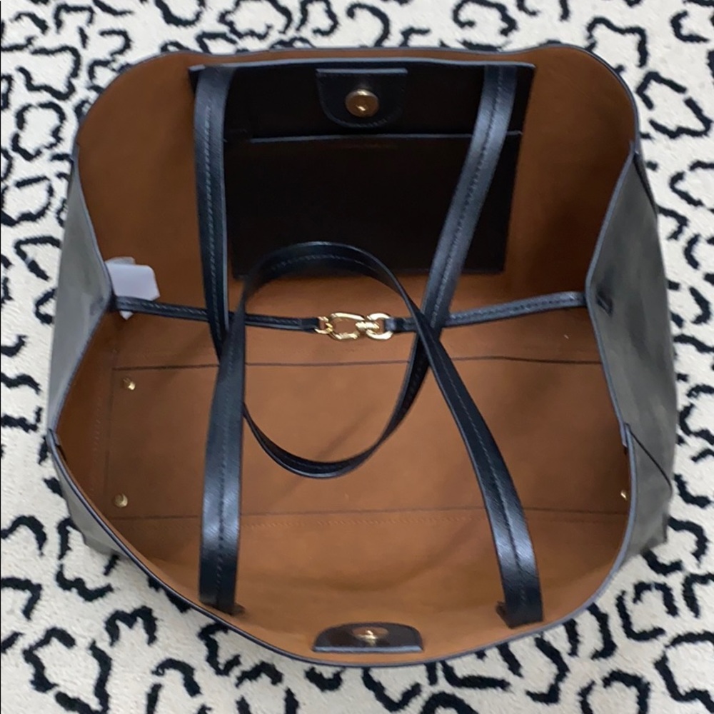 Banana Republic large travel tote black leather